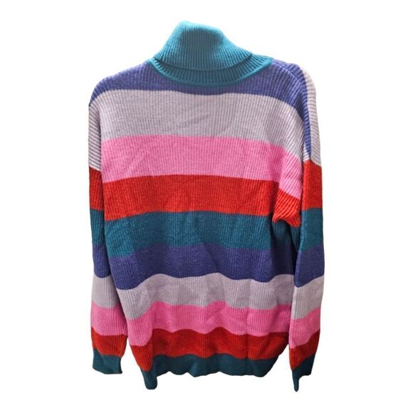 LOVERS + FRIENDS Marianne Colorblock Striped Turtleneck‎ Sweater - Size XS - Picture 3 of 7